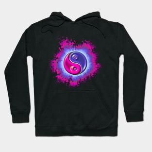 pink yin yang fire design Hoodie